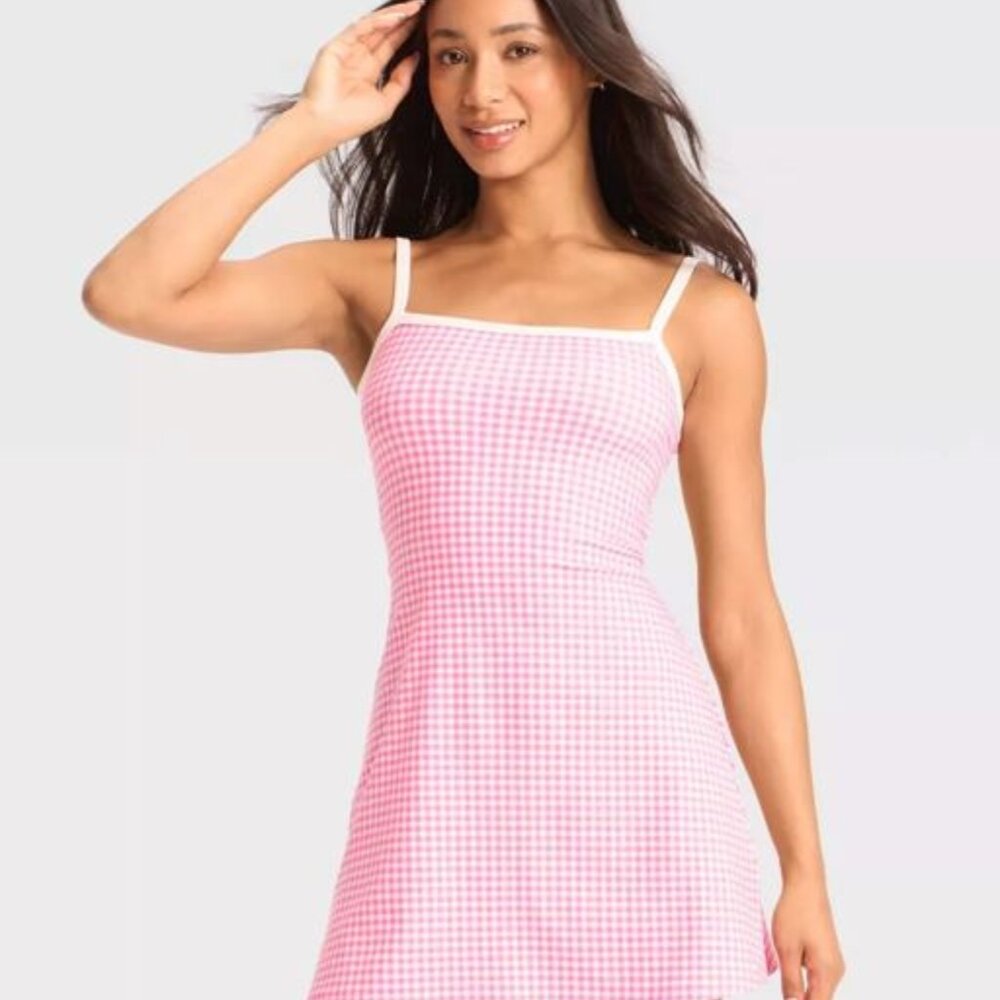 Women's ButterBliss Mini Skater Dress - Wild Fable™ Pink Gingham Small NWT